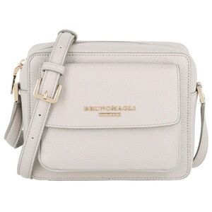 Bruno Magli Pebbled Leather Insignia Camera Bag Grey